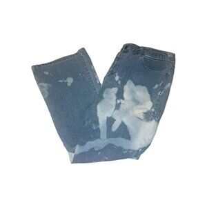 Liz Claiborne Women's Blue Size 16 Bootcut Fit Jeans 36x20 Custom Bleached